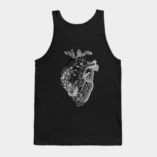 Flower Heart Spring Black and White Inverse by Tobe Fonseca Tank Top